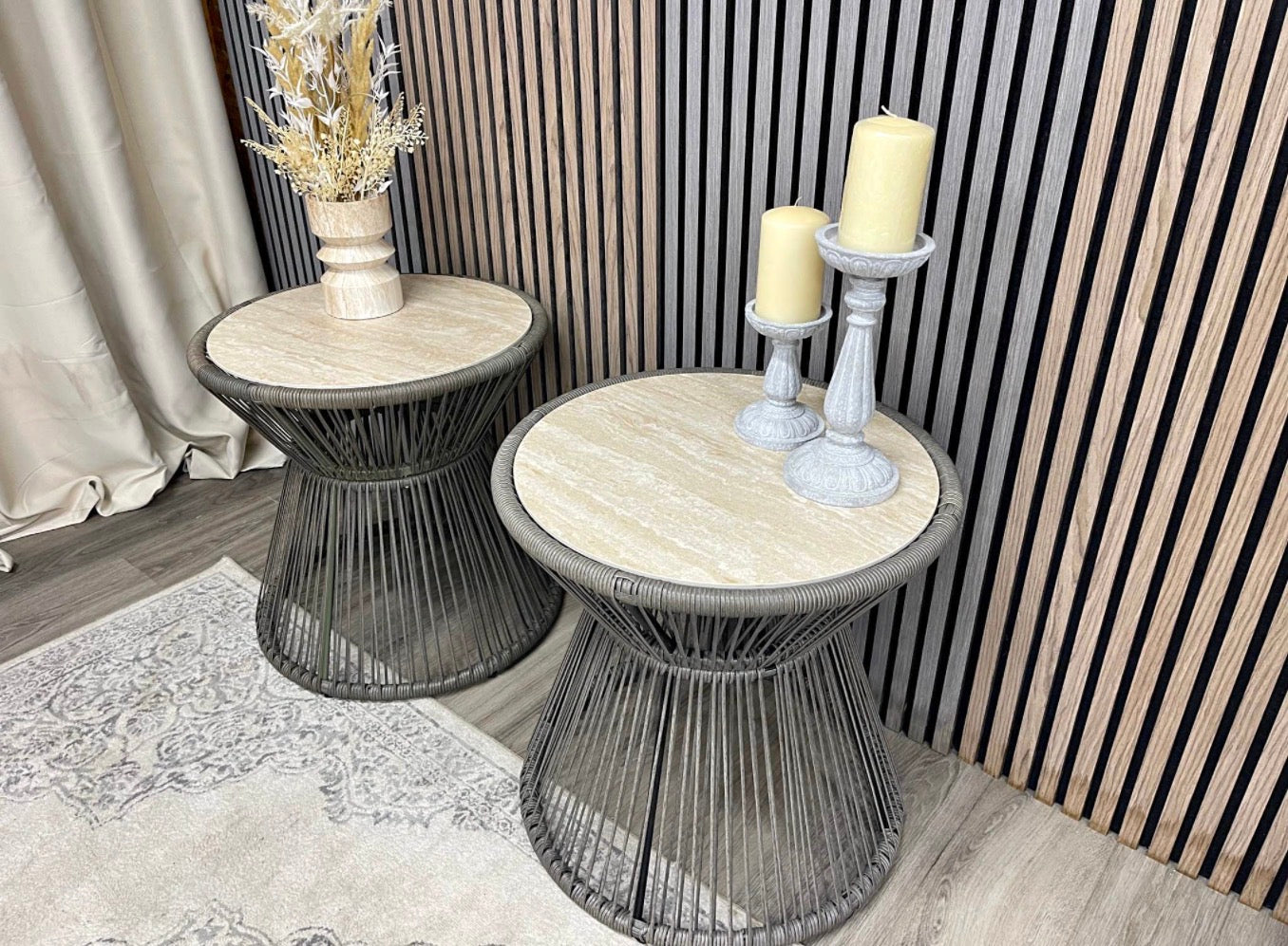 Garden Bistro Round Tables x2