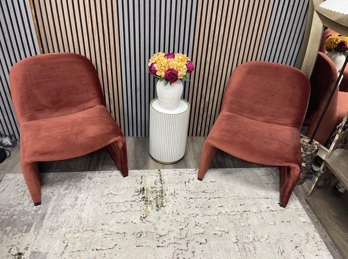Set Of 2 Arlet Velvet Accent Chairs
