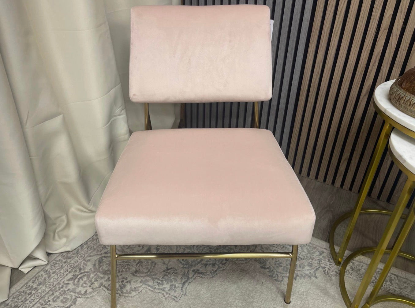 Blush Pink Velvet Accent Chair