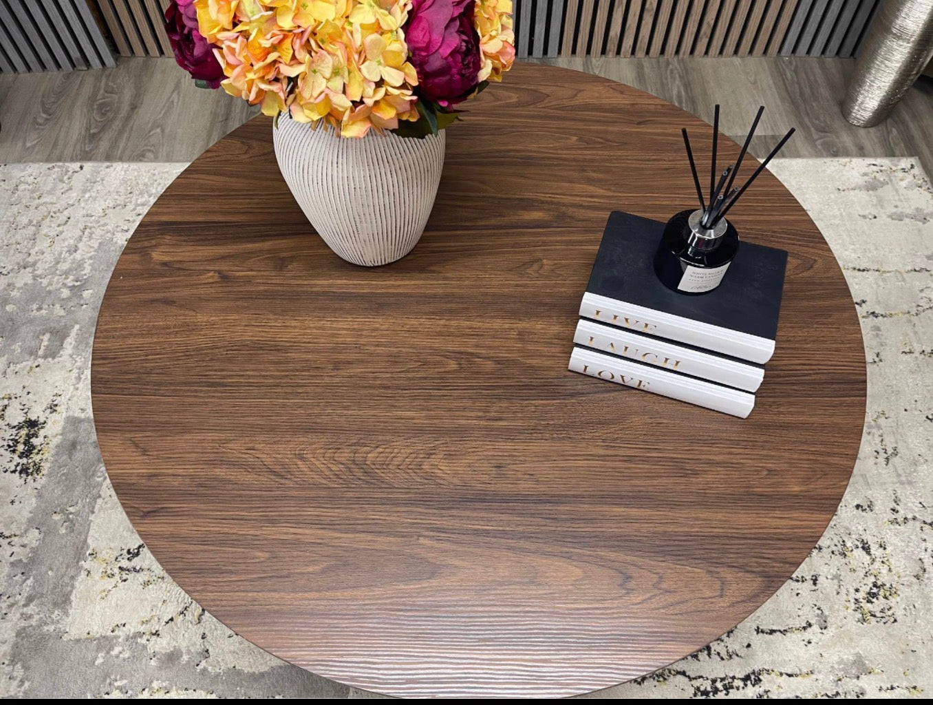Round Walnut Coffee Table