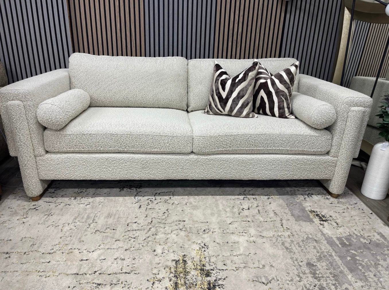 Speckled Stone Boucle 3 Seater Sofa