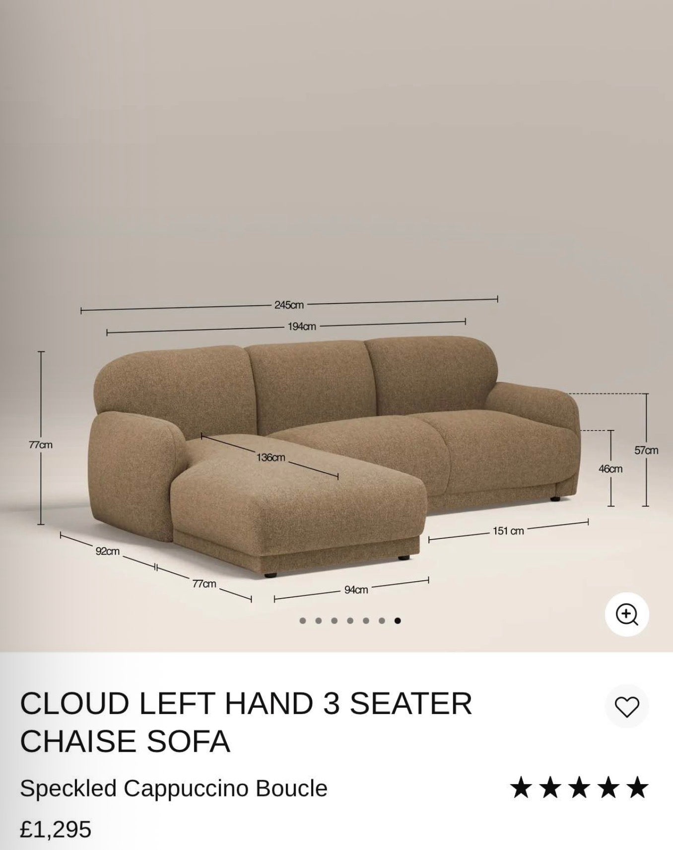 Cloud Left Hand Corner Sofa And Matching Storage Footstool