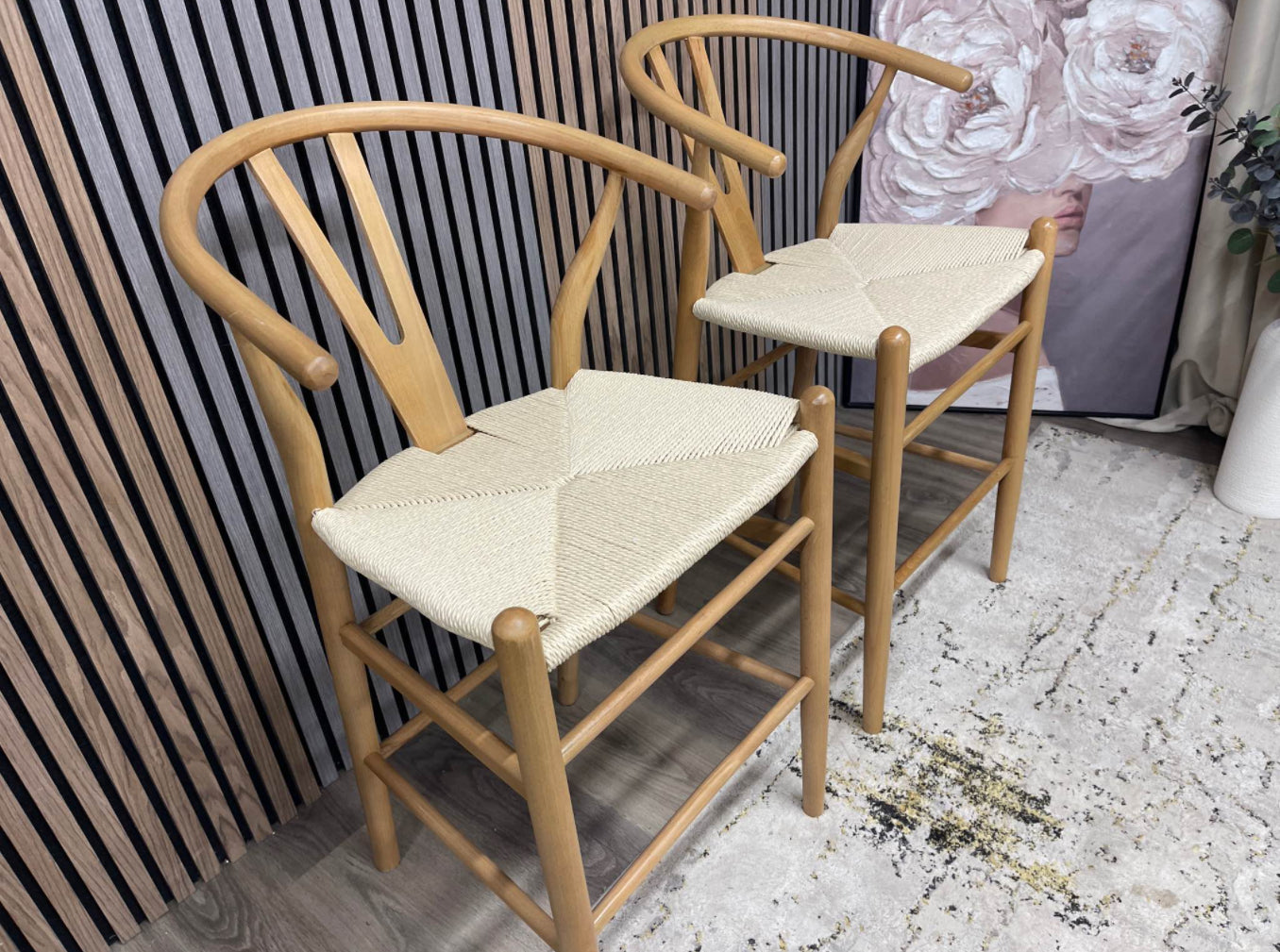 Wishbone Barstools x2