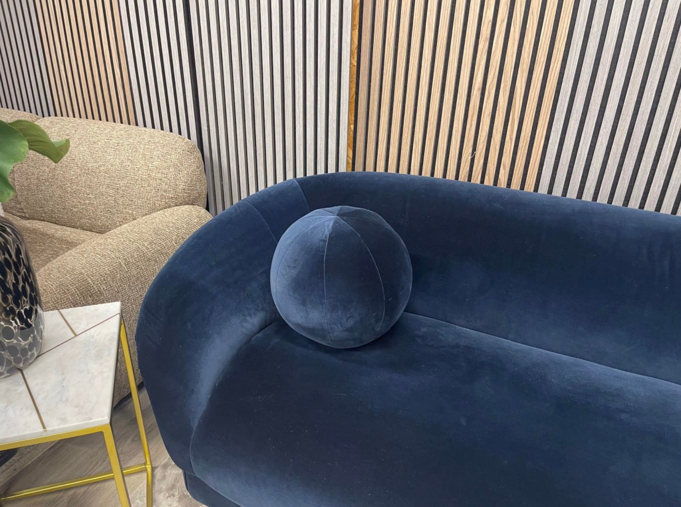 Royal Blue Velvet Valentin 3 Seater Sofa