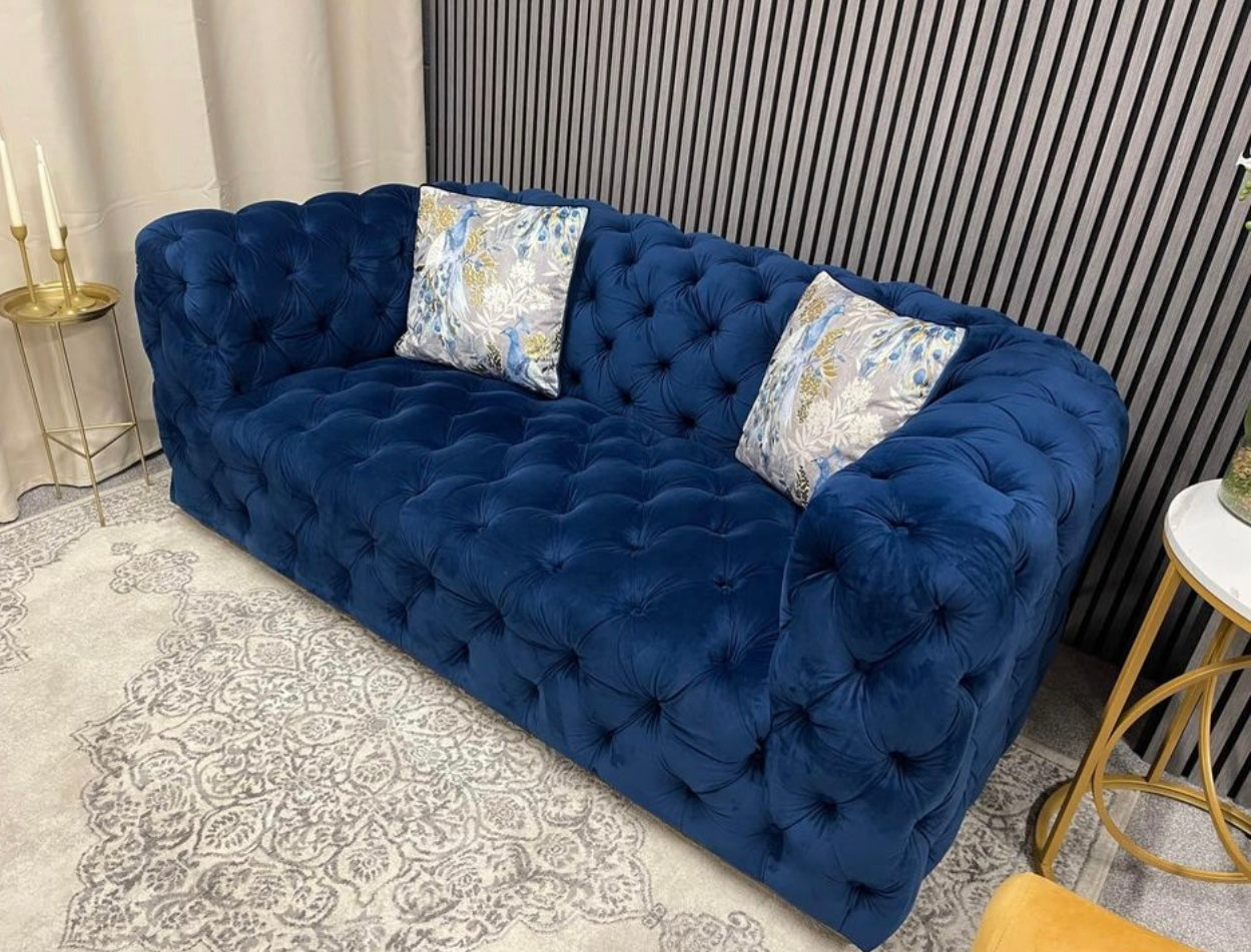 Blue navy velvet sofa