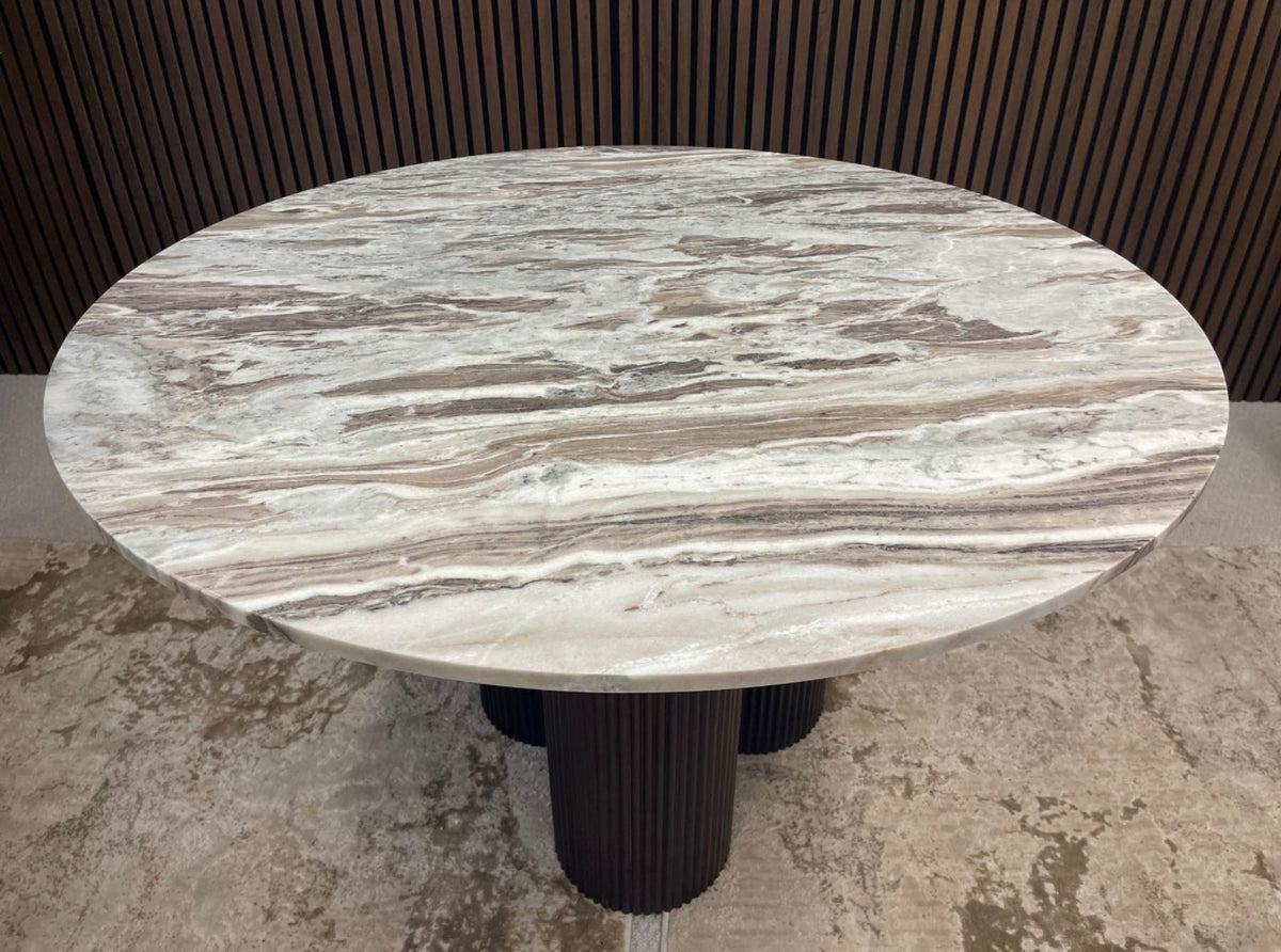 Fantasy Brown Marble Round Dining Table
