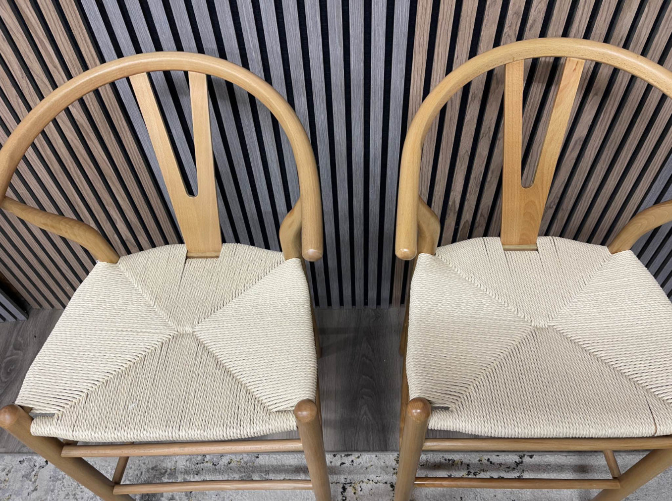 Wishbone Barstools x2