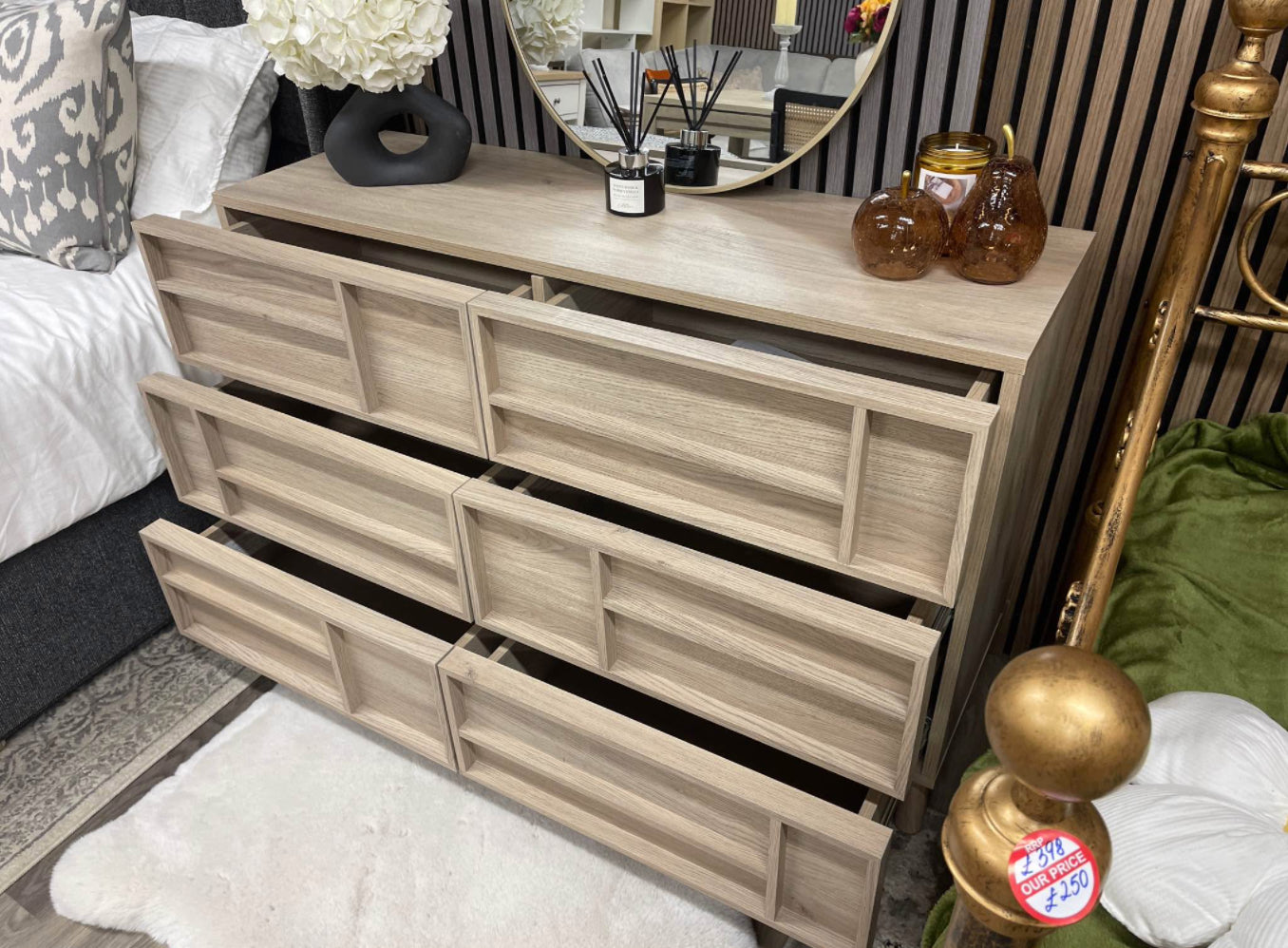 Next Light Oak Chest Of 6 Drawers