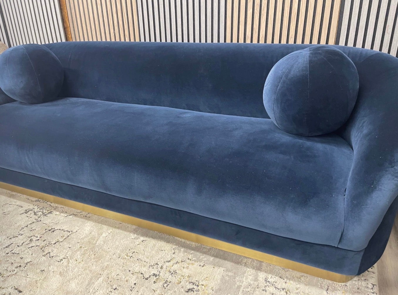 Royal Blue Velvet Valentin 3 Seater Sofa