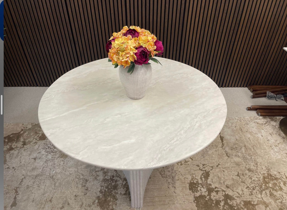 White Marble Round Dining Table