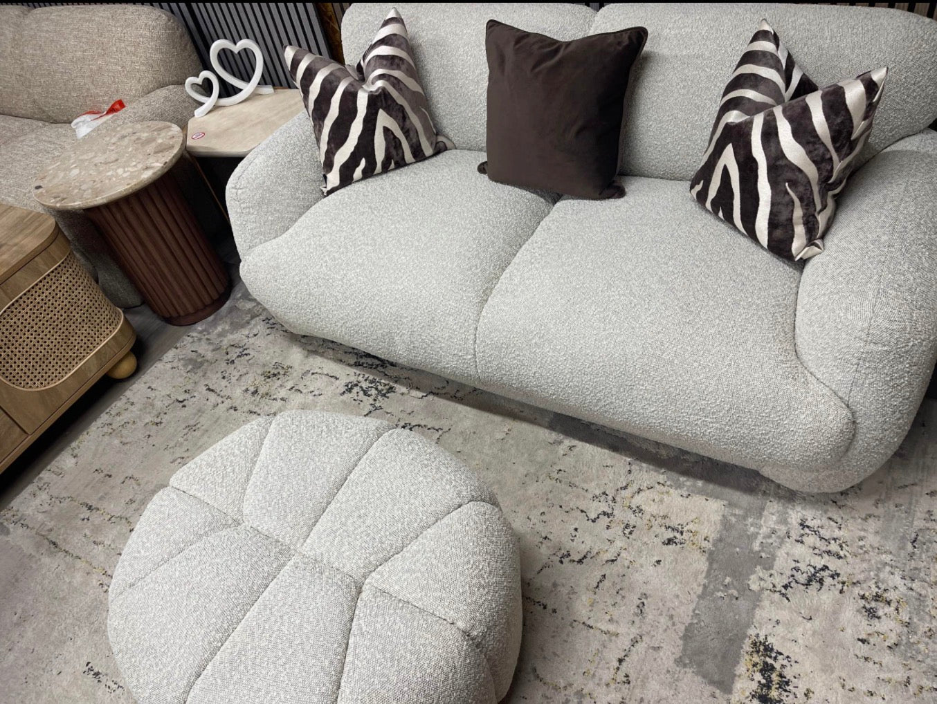 Cloud 2 Seater Sofa and Footstool