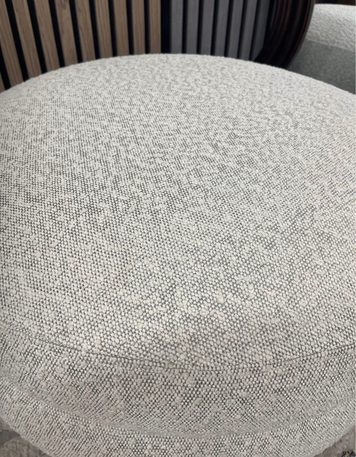 Speckled Stone Boucle Round Footstool