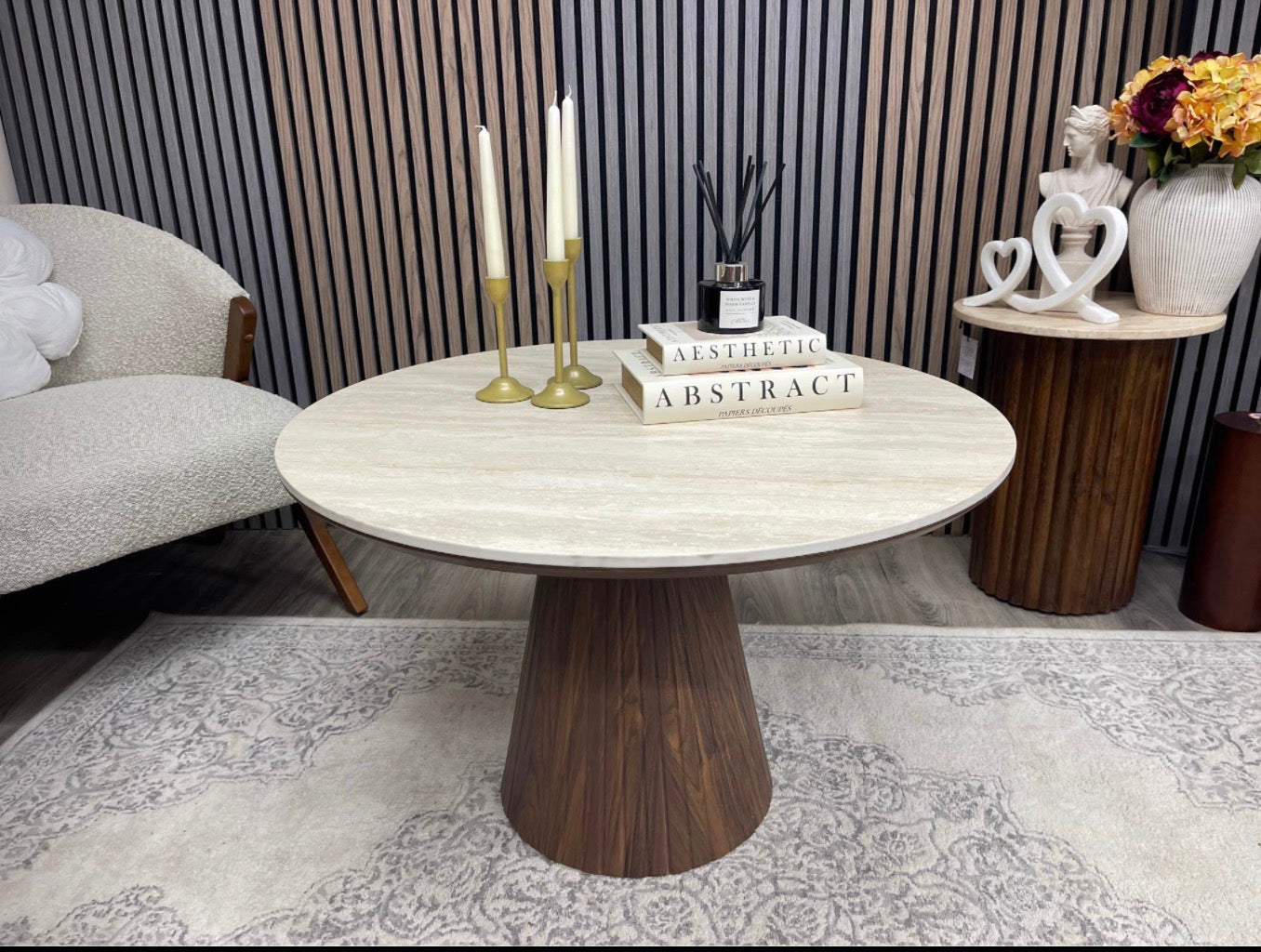 Stone Top Round Coffee Table