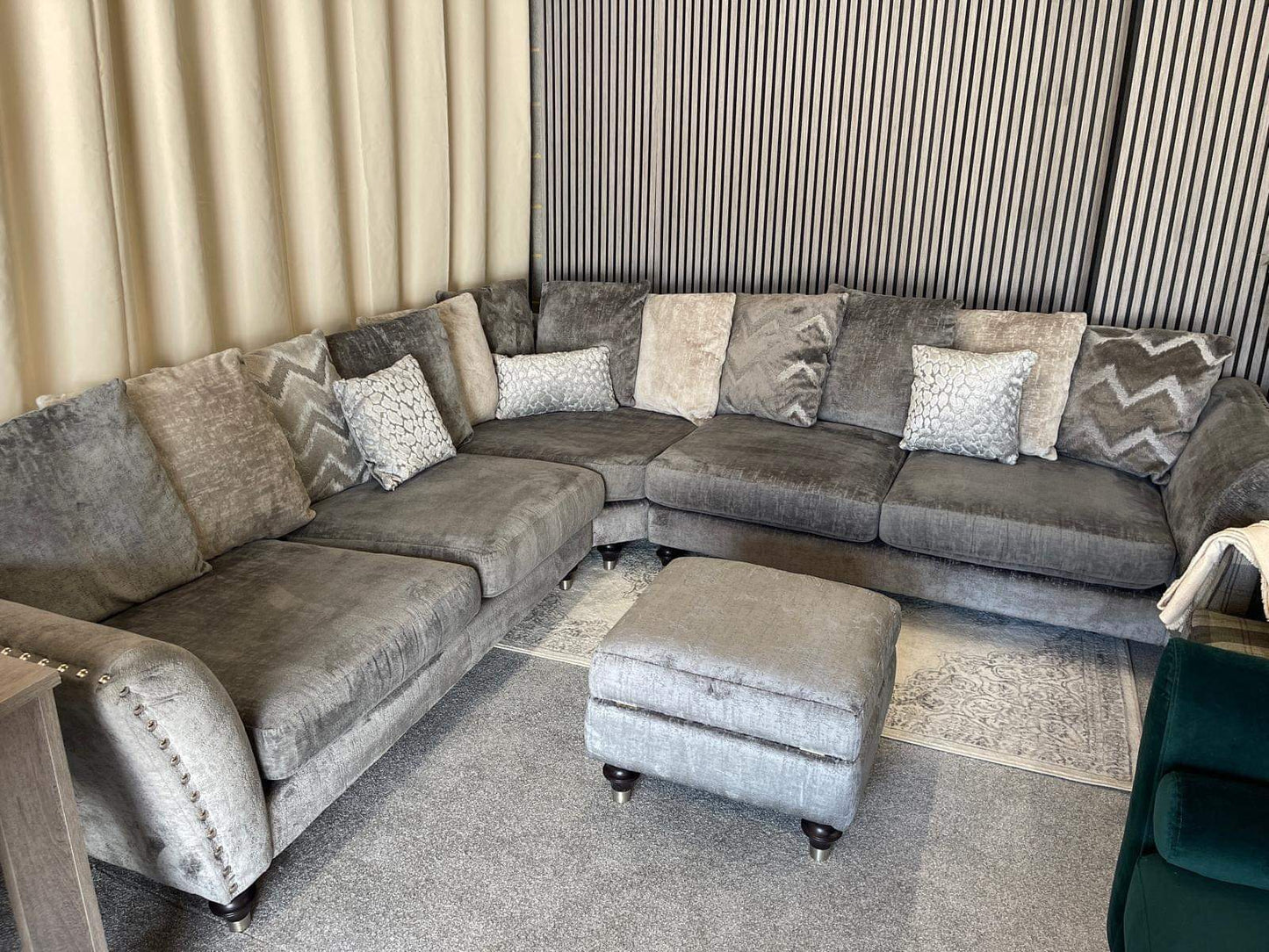 Dfs corner sofa and footstool