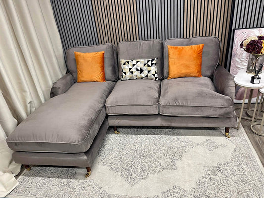 Ashby L Shape Velvet Sofa