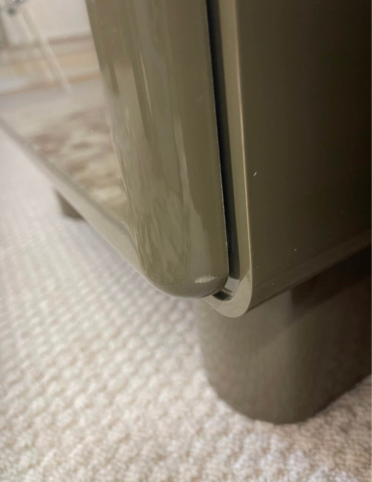 Set Of 2 High Gloss Moss Green Bedside Tables