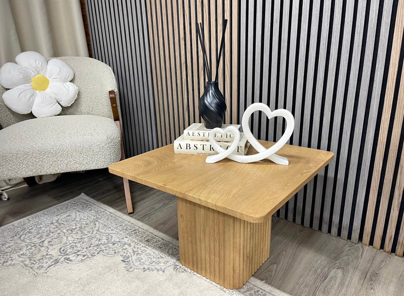 Square Oak Effect Coffee Table