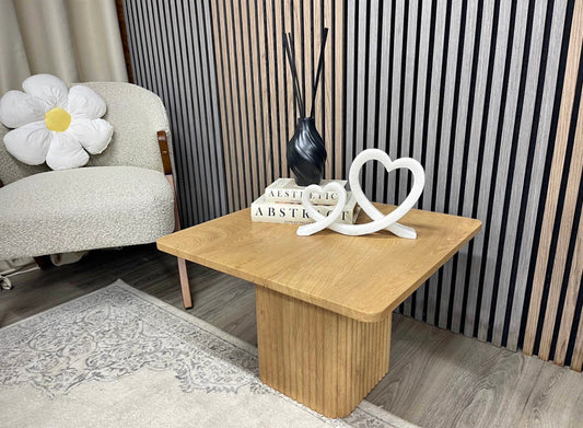 Square Oak Effect Coffee Table