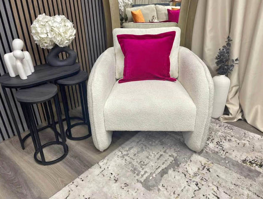 Next White Boucle Accent Chair