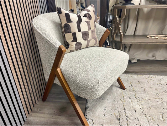 Kira Speckled Stone Boucle Accent Chair