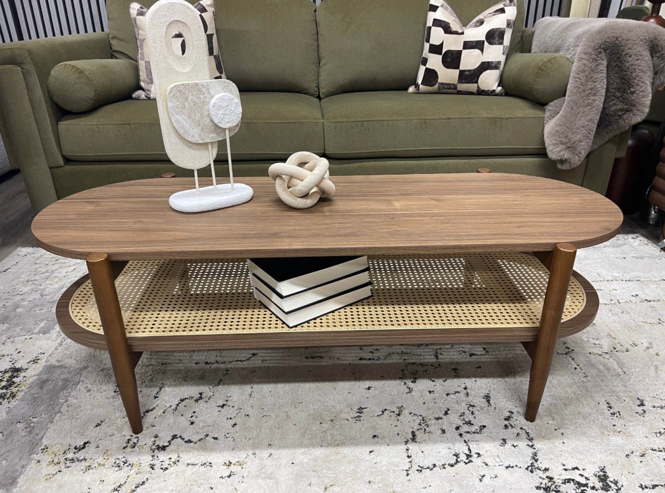 Oval Walnut Coffee Table