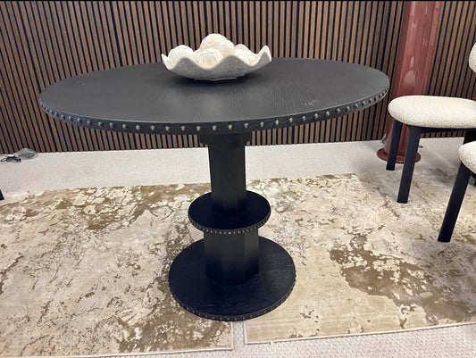 Black Oak Small Round Dining Table
