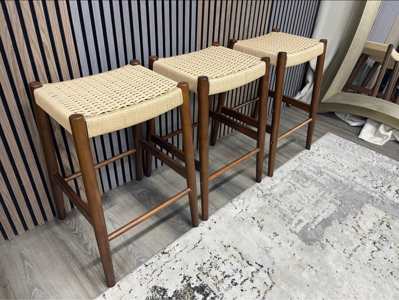 Wooden Kitchen Stools x3