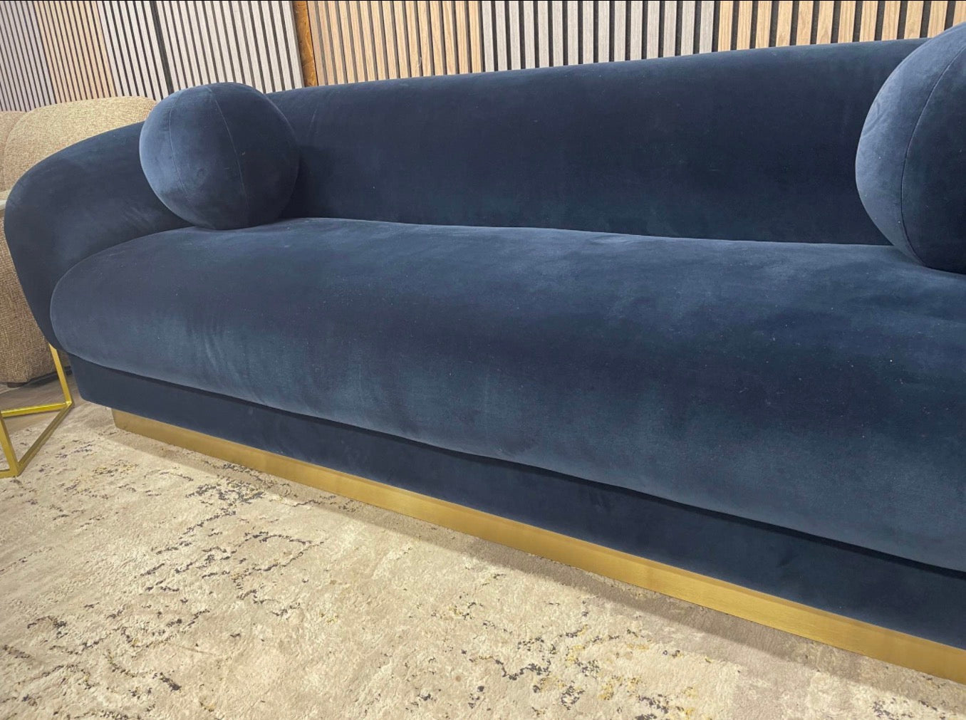 Royal Blue Velvet Valentin 3 Seater Sofa