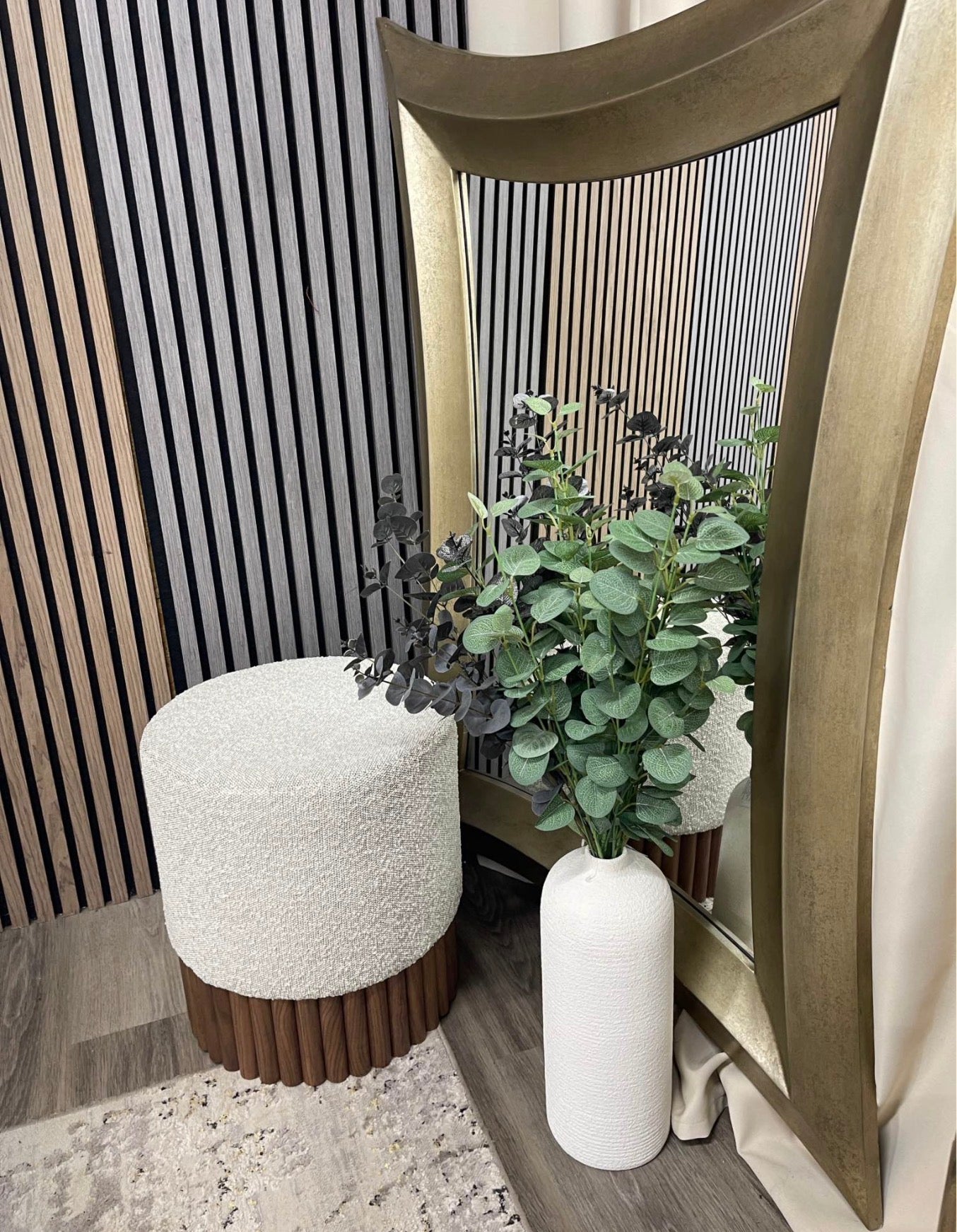 Speckled Stone Boucle Pouffe