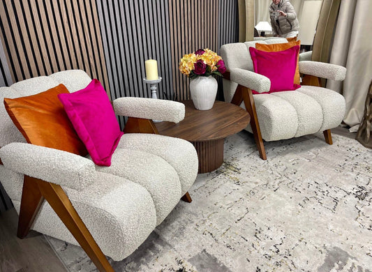 Set Of 2 Paulo Boucle Armchairs