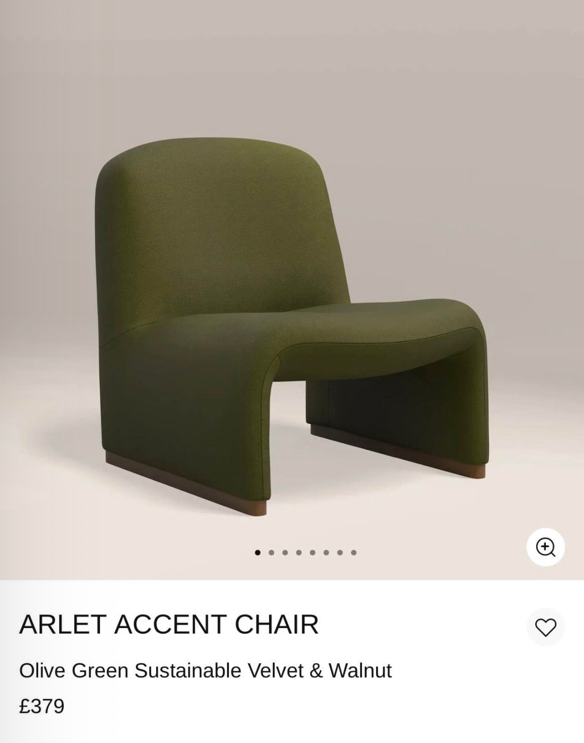 Arlet Latte Mohair Velvet Accent Chair