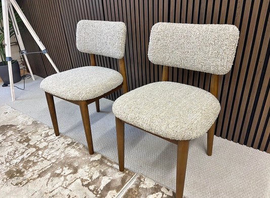 Next Tweedy Boucle Mink Dining Chairs x2