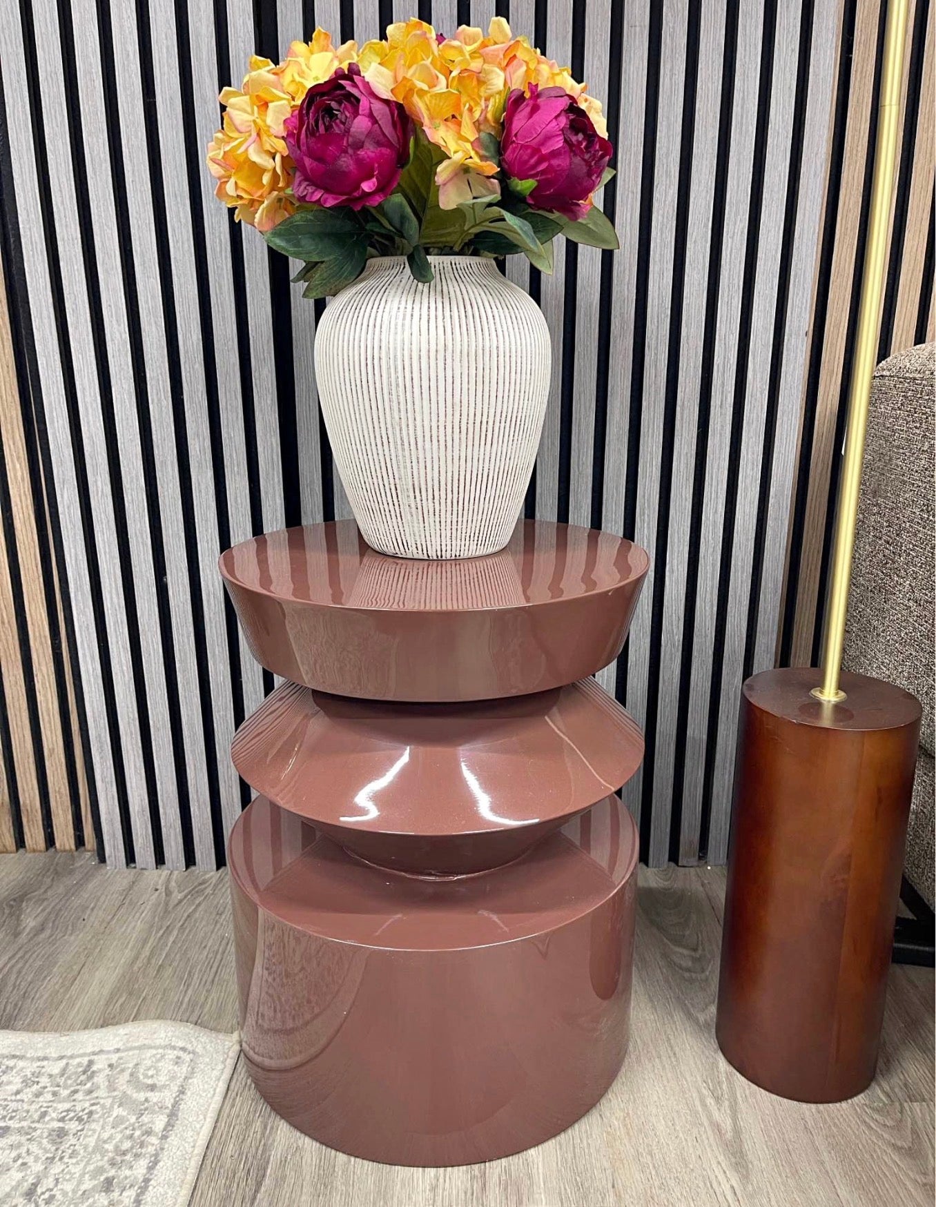Gloss Burgundy Side Table