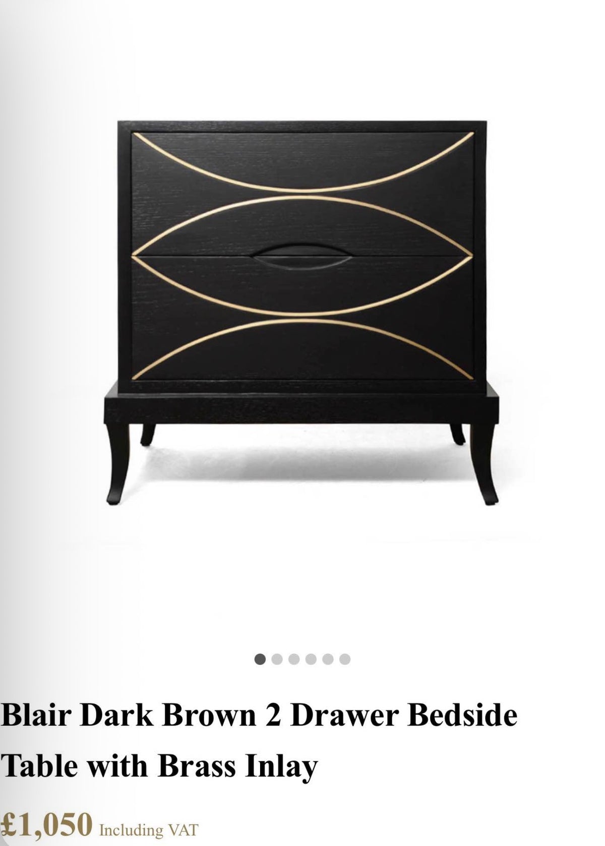 Set Of 2 Blair Black 2 Drawer Bedside Tables