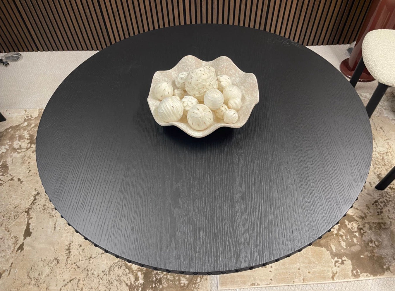 Black Oak Small Round Dining Table