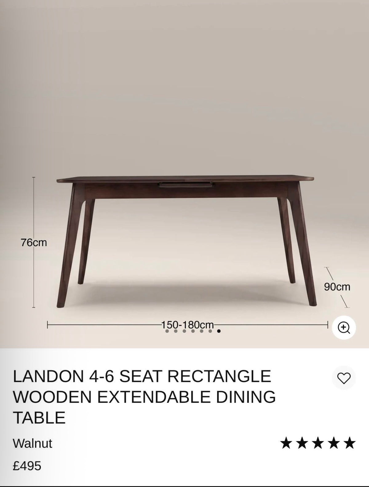 Rectangle Wooden Extendable Dining Table