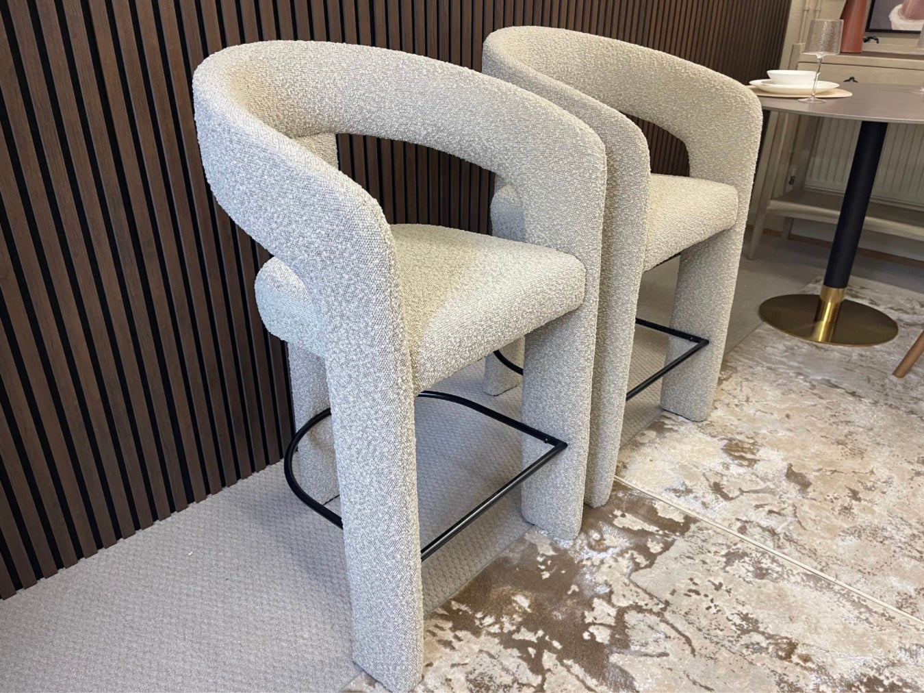 Bellamy Boucle Kitchen Stools x2