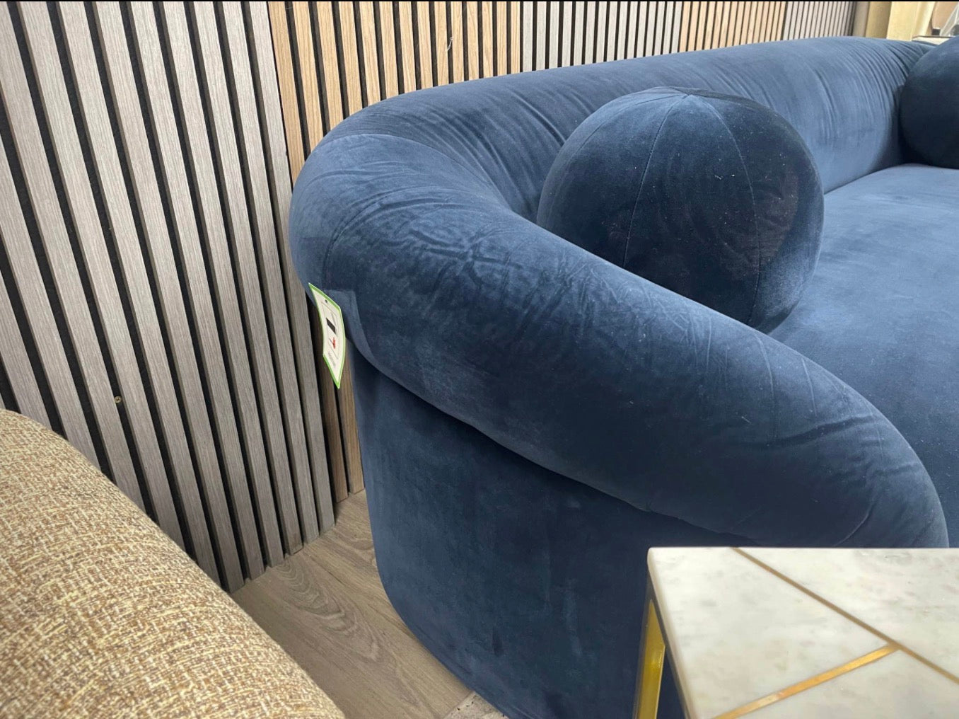 Royal Blue Velvet Valentin 3 Seater Sofa