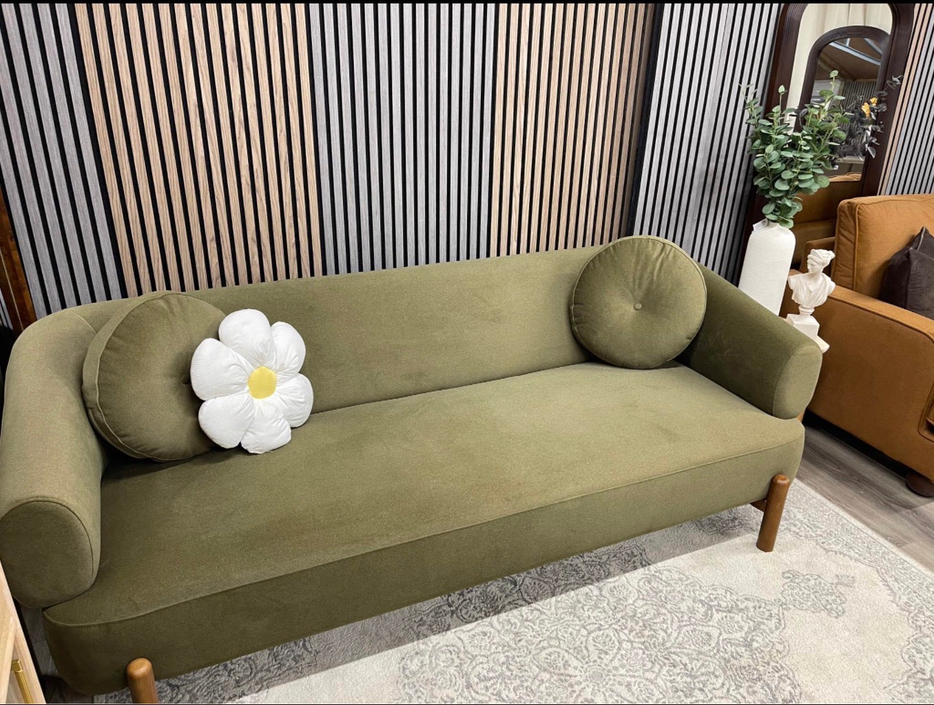 Mohair Velvet 3 Seater Sofa