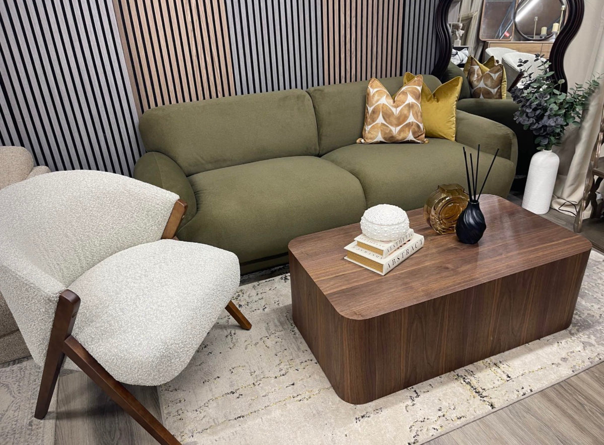 Cloud Moss Green Velvet 3 Seater Sofa