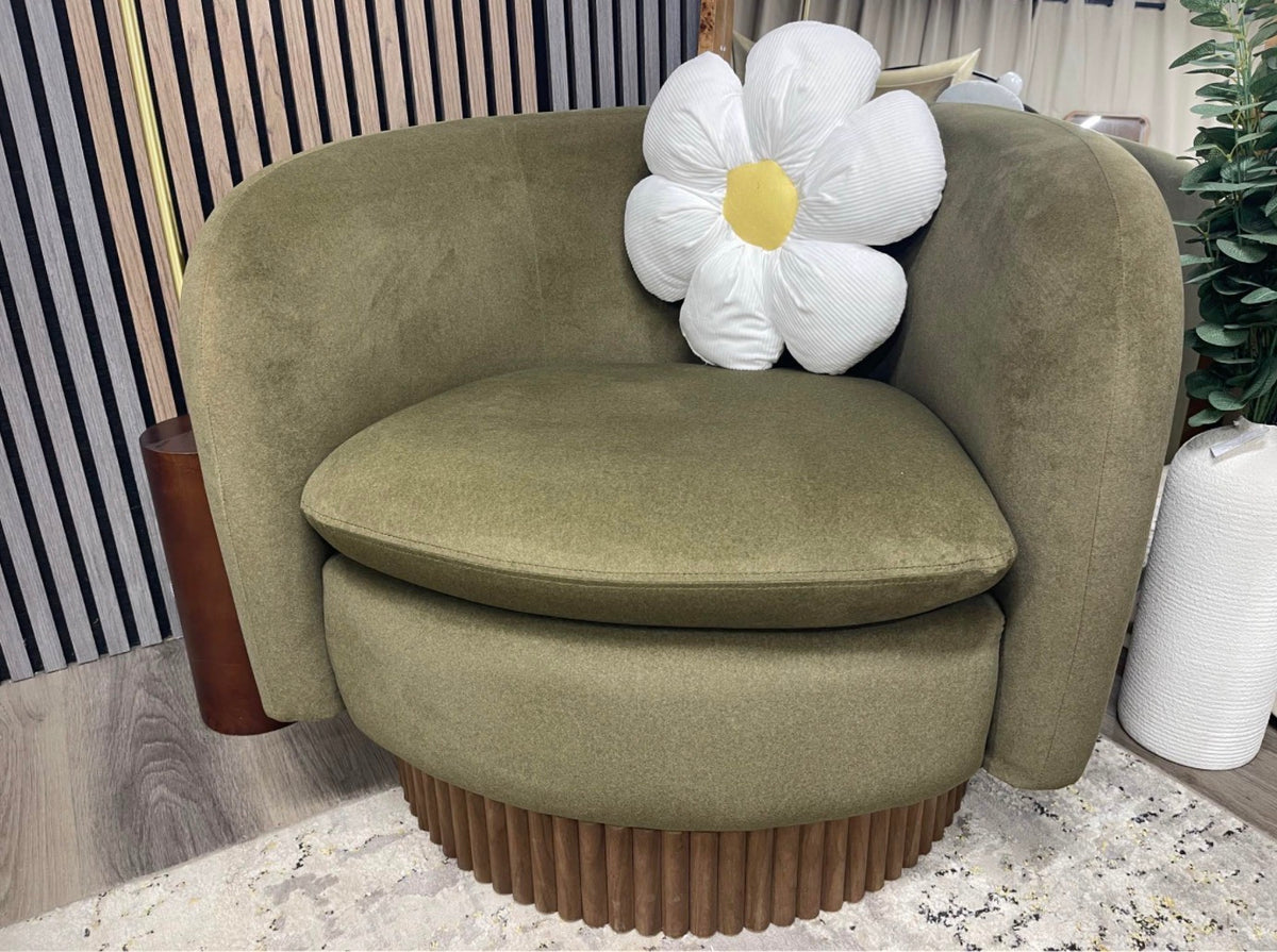 Viva Mohair Velvet Swivel Chair