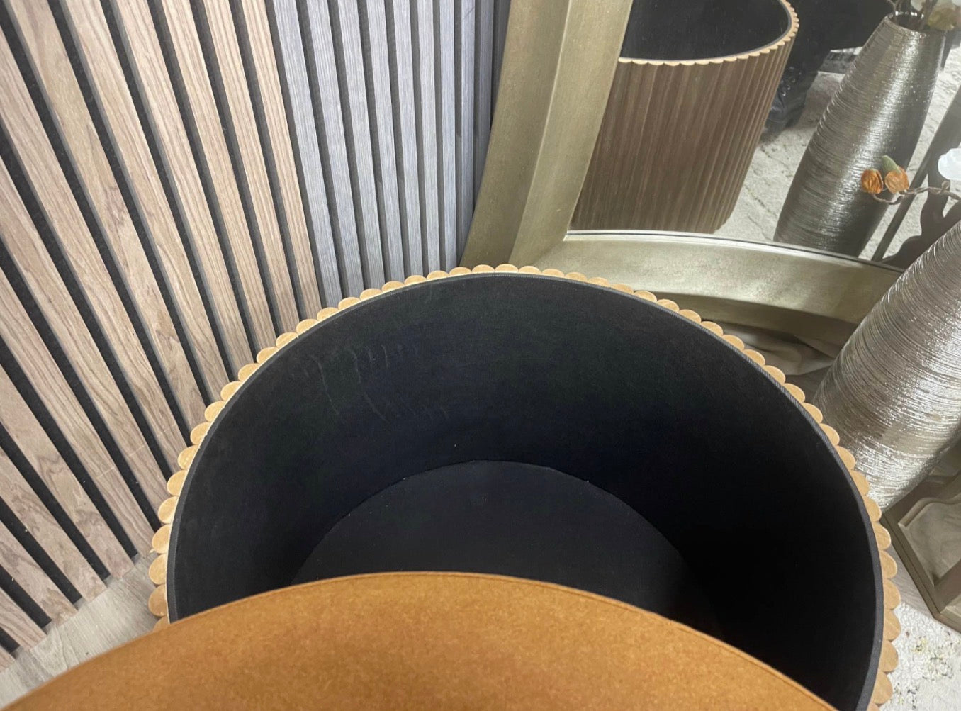 Caramel Velvet Storage Footstool