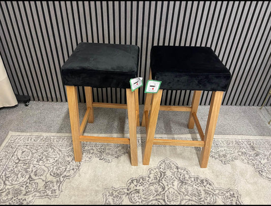 Black Velvet Bar Stools x2