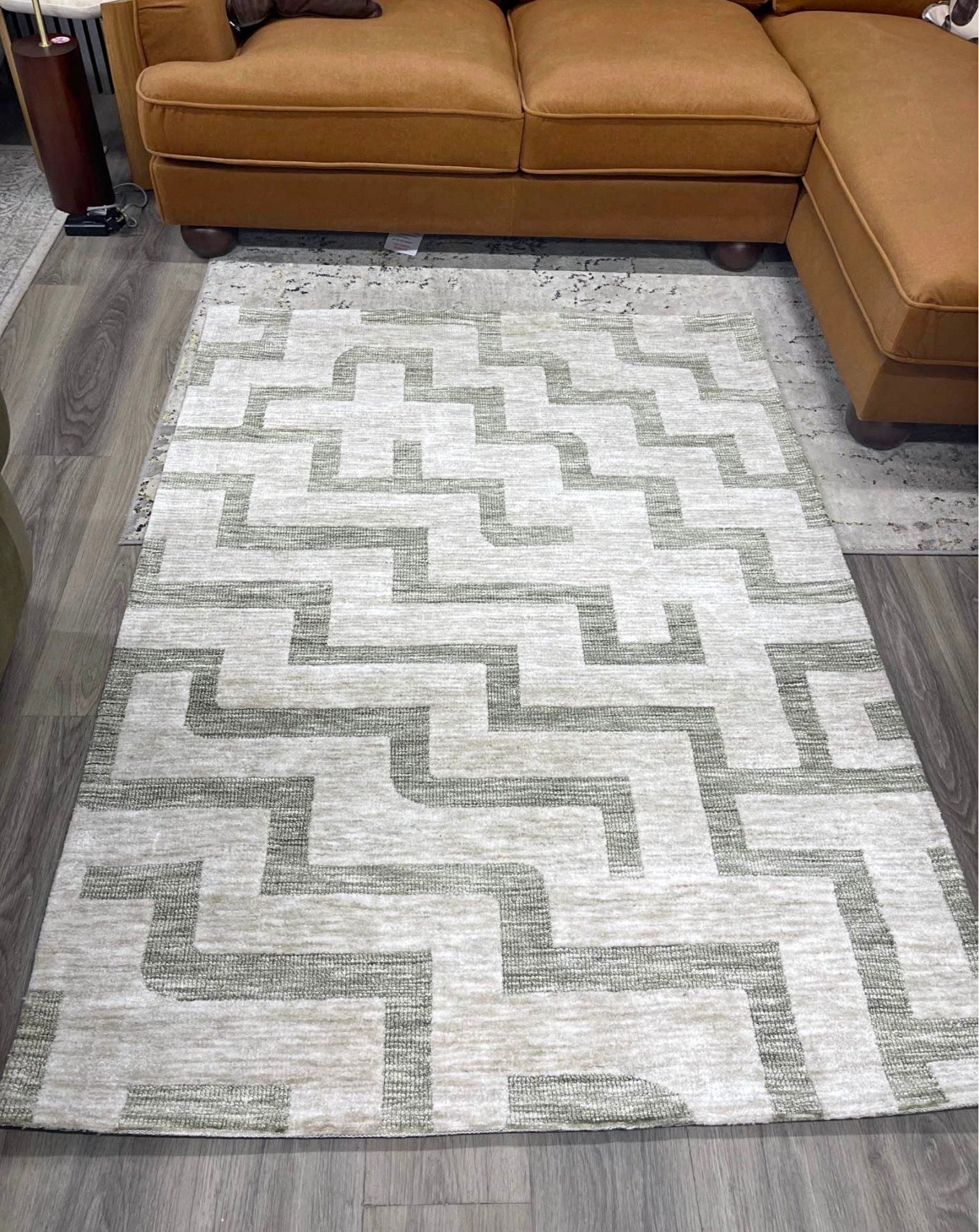 Green And Cream Rug