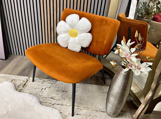 Made.com Orange Velvet Accent Chair