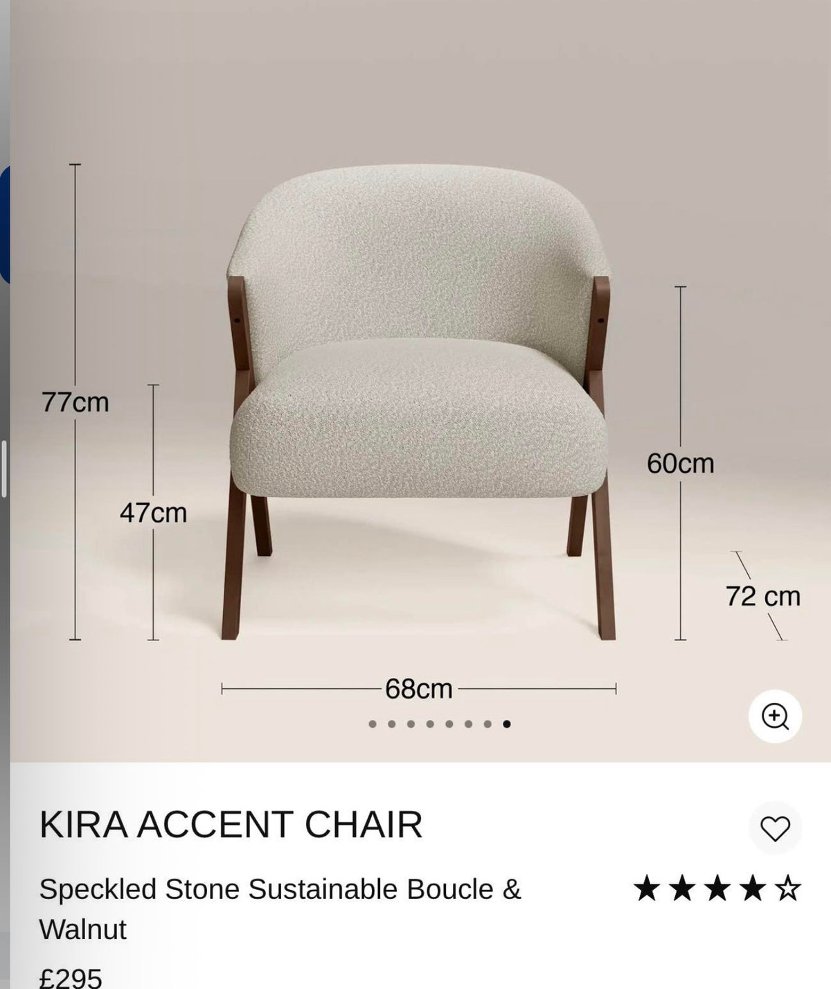 Set Of 2 Kira Speckled Stone Boucle Accent Chairs