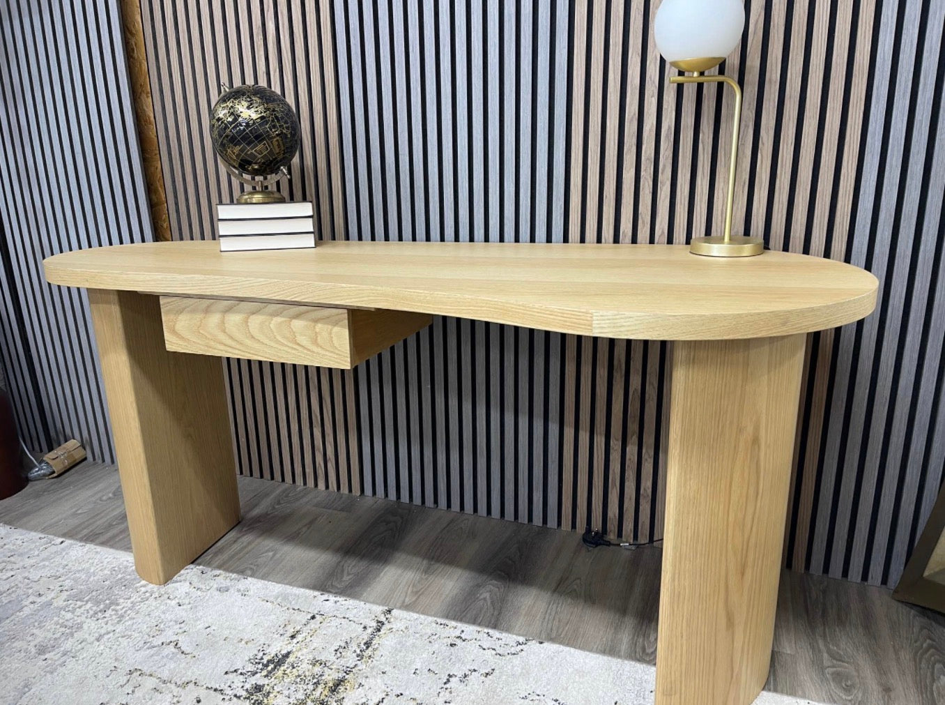 Courbe Curved Light Oak Desk