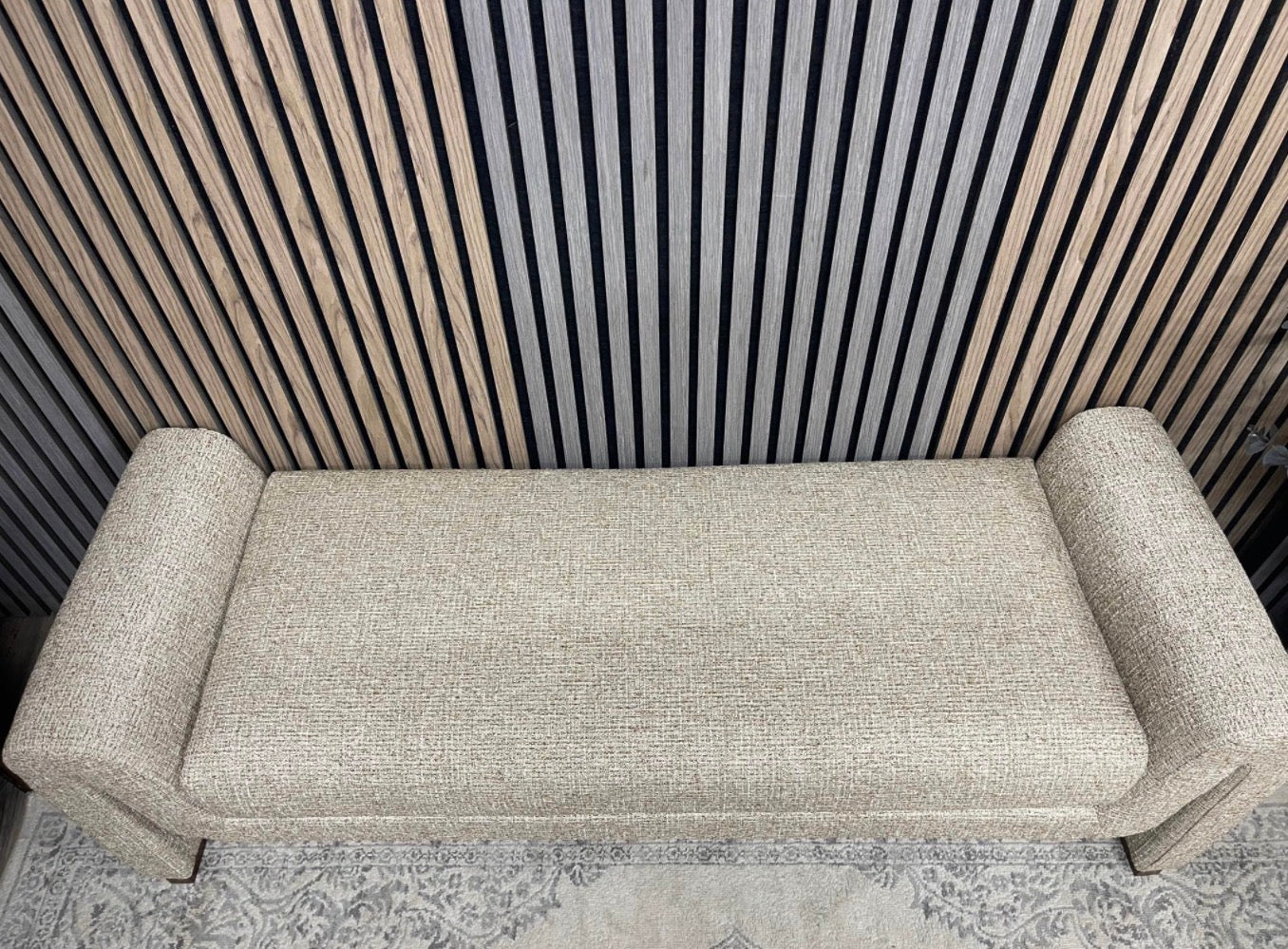 Bennett Speckled Latte Boucle Bench