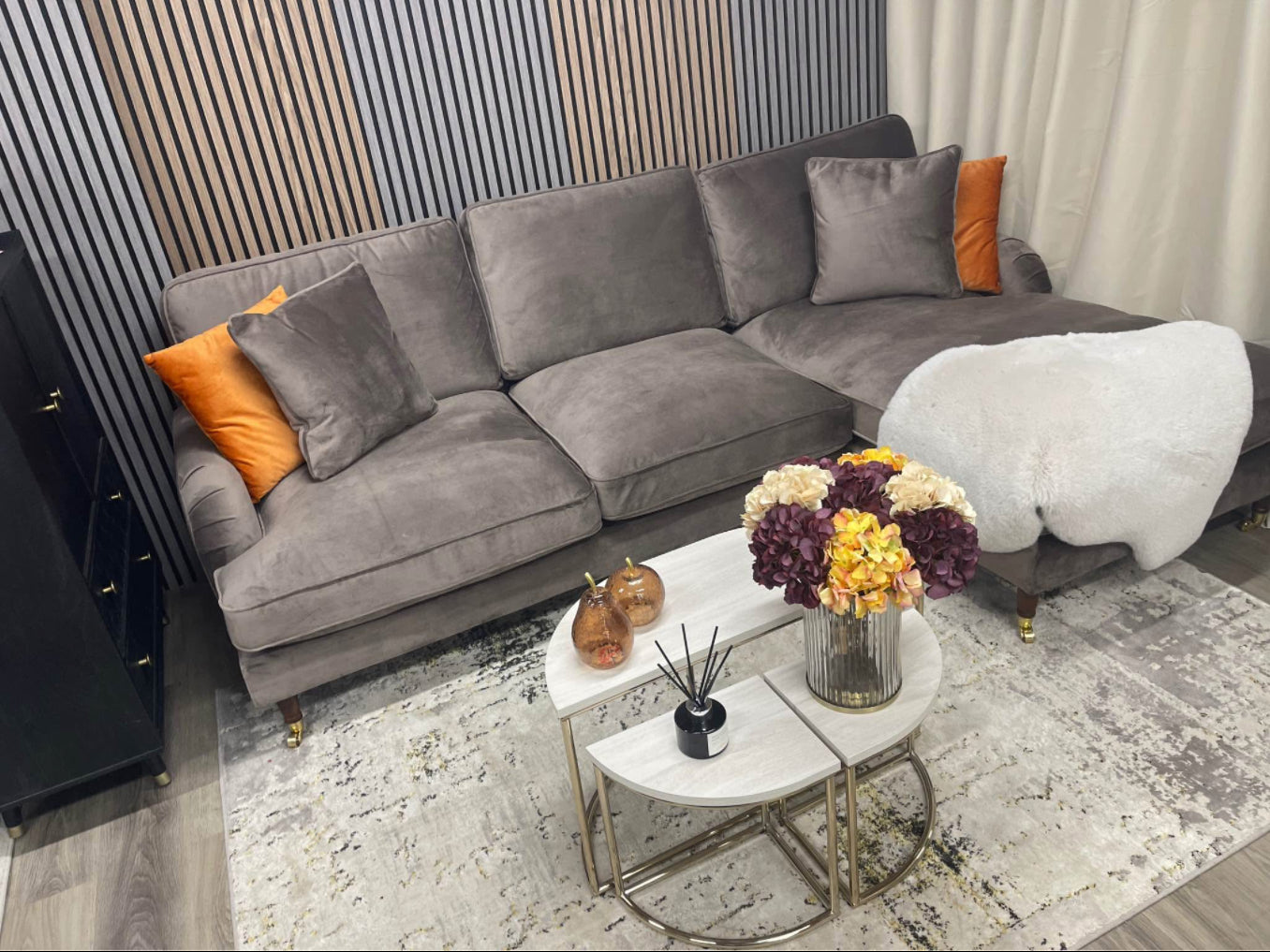 Ashby Large L Shape Velvet Sofa