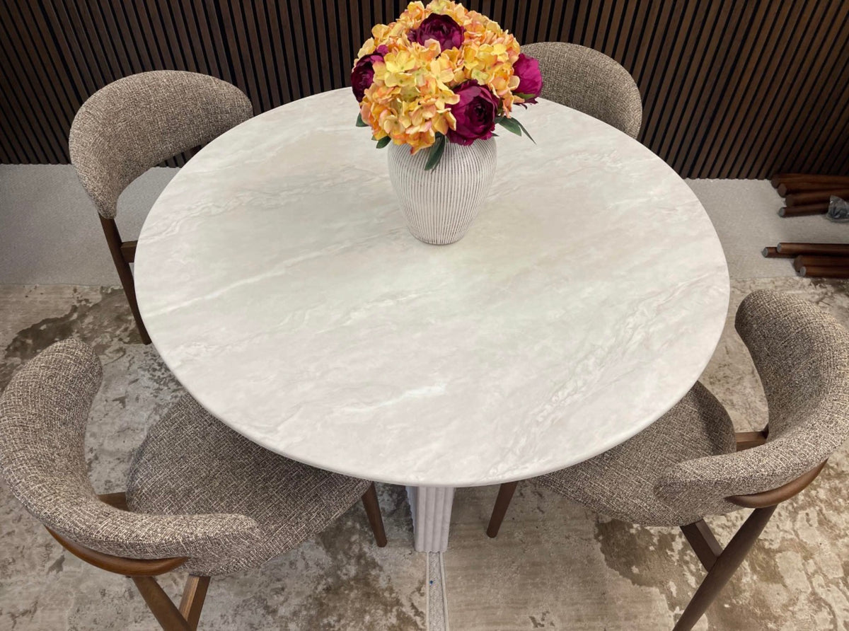 White Marble Round Dining Table